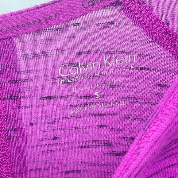 Calvin Klein Womens Performance Top Shirt Roll Tab Sleeve Quick Dry Purple Small - Picture 5 of 8